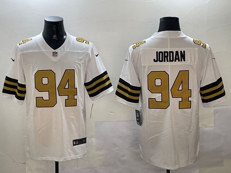 Men New Orleans Saints #94 Jordan White 2024 Nike Limited NFL Jersey style 1